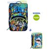 ZAINO estensibile sdoppiabile SJ GANG ANIMALI boy scuola + ASTUCCIO