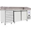 Atosa Banco Pizza Atosa EPF3480-GR - 7 Cassetti - 2 Porte 60x40 - Dim. 201x80x84 cm