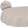 ANRO Tovaglia in tessuto, in cotone, poliestere, lavabile, rotonda, ovale, rettangolare, viola, beige, ovale, 180 x 140 cm, bordo tagliato