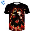 Cartoon T-Shirt Cartoon maniche corte da Uomo Naruto Sasuke Uchiha Sasuke Uchiha