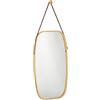 Relaxdays Specchio da Appendere Ovale, Cornice in Bambù, Ornamentale, Cordino Regolabile, Corridoio, 76,5x43,5cm, legno