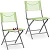 Relaxdays Sedie Pieghevoli, Set da 2, da Giardino, Balcone, Terrazza, Arredo Campeggio, Metallo, Fino a 120 kg, Verde