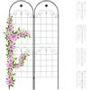 Relaxdays Set 2 Grigliati da Giardino per Rampicanti, in Metallo 180x50cm Design Arco e Cuore, ad Incastro, Verde Scuro