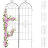 Relaxdays Set 2 Grigliati Giardino per Rampicanti, in Metallo 180x50cm Design a forma di arco, ad Incastro, Verde Scuro