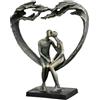 Casablanca modernes Design Casablanca - Statuetta decorativa a forma di cuore, in resina, colore bronzo, decorazione per matrimonio, altezza 30 cm