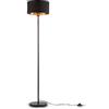 B.K.Licht - Lampada da terra vintage con interruttore a pedale, paralume in tessuto, attacco E27, max. 40 watt, piantana lampada da terra, lampada da terra salotto, 30 x 141,5 cm, nero-oro