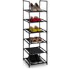 Relaxdays Scarpiera a 6 Ripiani in Stoffa, Scaffale Slim HxLxP: 106 x 33 x 33 cm, Portascarpe Salvaspazio a Colonna