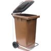 Mobil Plastic Bidone Carrellato Raccolta Differenziata Monocolore 240lt + Kit Pedale Mobil Plastic 4 Pezzi