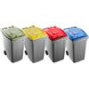 Mobil Plastic Bidone Carrellato Raccolta Differenziata Bicolore 360lt Mobil Plastic 4 Pezzi
