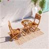 DEGHI Set bistrot tavolo Ã˜ 60 cm e 2 sedie pieghevoli in legno di acacia - Paja