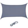 Relaxdays Tenda Parasole per Esterni Rettangolare, Tessuto PES, Anti UV, Terrazza e Giardino, 2 x 3 m, Grigio Scuro, 1 pz