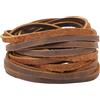 GORGECRAFT 5m*5mm*2mm Cordoncino di Cuoio Piatto Strisce di Vera Pelle Corde di Pelle Bovina Corda Intrecciata per Bracciali Collana Creazione di Gioielli Merletti per Stivali Artigianato, Sienna