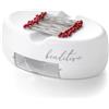 Beaditive Puntaspilli magnetico con cassetto, forte supporto magnetico per cucito, 50 spilli con testa in vetro inclusi, elegante portapillole per spilli da cucito, graffette (bianco)