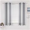 MIULEE Set di 2 tende trasparenti in voile, per soggiorno e camera da letto, motivo a righe semitrasparenti, 140 x 137 cm