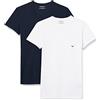 Emporio Armani Uomo 2-Pack V Neck T-Shirt Essential Core Logoband T-Shirt, Bianco Blu Navy, S