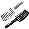 1st Deer Spazzola per Capelli Curva, 2 Spazzole in Nylon Professionali Ventilate per Capelli Ricci, Sottili, Spessi e Bagnati (Bianco, Nero)