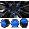 SkinoEu 20 Pezzi Tappi per Dadi Ruota 17mm Copri Dadi per Bulloni della Ruota Esagonali per Pneumatici con Set di Strumenti di Rimozione per Auto Blu NC 3
