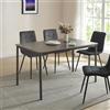 [en.casa] Tavolo Moderno da Sala Pranzo con Piano Rettangolare 120 x 70 cm in MDF Grigio Gambe in Acciaio Nero Postazione di Lavoro Studio