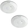 Oktaplex motion Oktaplex Ida set di 2 rilevatori di movimento a soffitto sensore piatto 360° ad alta frequenza portata 2-16m rilevatore di presenza 230V bianco con sensore crepuscolare