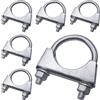 SKIR'CO (6 pezzi) Collari fermatubi per tubi con diametro 42 mm, Collari fermatubi a U, Supporti per tubi zincati