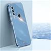 JIEZUIMEI Cover per Huawei P30 Lite,Custodia Design Semplice Ultra Sottile Placcatura TPU,Colori Luminosi Specchio Silicone Antiurto Custodie Case Cover-Blu