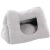Flamingo Rectangular Jacquard Sleeping Space - 50 x 35 x 34 cm - Washable - Removable Cushion with Removable Cover And Zip - Non-Slip Bottom - Grey