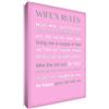 Feel Good Art, Stampa su Tela, Scritta in calligrafie Diverse, Motivo: Le Regole della Moglie, 61 x 40 cm, Spessore: 6 cm, Rosa(Pink - Soft Pink)