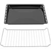 ICQN Set Leccarda Smaltata e Griglia per Forno 45,5x37,5x3cm, Compatibile con Bosch, Siemens, Constructa