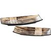 DRW Set 2 centrotavola Ceramica Marrone 13.5x4x30 e 17x4x39 cm, Multicolore, estandar
