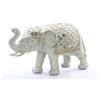 DRW Elefante dorato in resina con specchietti sul mantello 31 x 13 x 19 cm