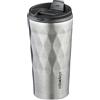 Relaxdays Tazza Termica da caffè, 350 ml, Mug Bevande Calde e Fredde, Borraccia da Viaggio, Acciaio Inox, Argentato Nero, 17 x 8,5 cm