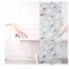 Relaxdays Tenda da Doccia, 60x240, Design a Foglie, Rullo Flessibile, Vasca da Bagno, Soffitto & Finestra, Nero-Bianco