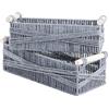 OUTBROS Set di Due Cesti di Stoccaggio, Corda di Carta Tessuta, Organizzatore Impilabile, Scatola del Bagno, Cestino di Della Decorazione, Grigio, STB205-ZGS