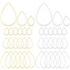 PH PandaHall 300pcs 3 Dimensioni Pendenti a Goccia in Ottone Cornice in Metallo Anello Charms connettori Gioielli per ciondola orecchino collane bracciali Gioielli Portachiavi (Oro/Argento)