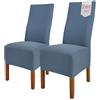 sh SCHEFFLER-HOME LIVE HOMESTYLE SCHEFFLER-Home Coprisedie Emma/Set di 2 Copri Sedie da Pranzo Elastici/Sedie da Pranzo/Coprisedie Elasticizzato in Cotone con Fascia Elastica/Coprisedie Eleganti, Blu