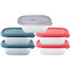 NEEZ Set Contenitori Per Alimenti (5 Pezzi) 500 ml, Piccoli Contenitore Cibo, Trasparente Box, Ermetici Coperchio, Frigo & Microonde Sicuro, Plastica Food Container, Mix Color