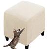 Hoowarm Elasticizzato Copri Pouf ，Rotondo/Quadrato Fodera Poggiapiedi ，40x40/50x50/60x60 Elasticizzat Coprisgabello ，Velluto Jacquard Copri Sgabello (Color : A1, Size : 50x50x40)
