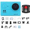 KOZWAY Action Camera impermeabile Action Camera 4K Ultra HD 4K Action Camera 1080P/30fps Schermo da 2 pollici 170D (Dimensioni: nessuna scheda, colore: blu-telecontrol)