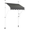 COSTWAY Tenda da Sole per Balcone, Tenda da Sole a Morsetto per Esterno, Regolabile in Altezza, Telaio Telescopico Senza Forare, Telo Resistente ai Raggi Solari (150 cm, Grigio)