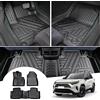 GAFAT Compatibile con Toyota RAV4 Hybrid HEV 2019-2025 2026 Tappetini Abitacolo in Gomma, Accessori RAV4 XA50 Tappetino Originali per Scansione 3D TPE Extra Alto Bordo 6-10 CM