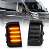 POPMOTORZ Led Indicatori di Direzione Specchietti, 2 Pezzi Frecce LED Specchietto 2835 SMD Nero con Canbus Senza Errori per Boxer Fi-at Ducato Ram Promaster C-itroen Jumper Relay