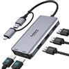 Selore&S-Global Docking Station USB 3.0 Doppio HDMI Hub USB C Docking Station Doppio Monitor con HDMI 4K 60Hz per Windows e macOS Adattatore da USB 3.0 a 2 HDMI per M1/M2 MacBook Pro/Air