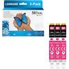 LOSMANN 3x Magenta Cartucce d'inchiostro Compatibili per Canon CLI-581 XXL M per Pixma TS6350 TS6150 TS8150 TS8250 TS6250 TS705 TS705a TS8151 TS6151 TS8152 TS8300 TS9150 TS9155 TS9550 TR7550 TR8550