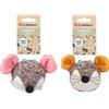Flamingo BRITTY Puppy Toy Mouse Pink/Ochre 15 x 9.5 x 8.5 cm Assorted