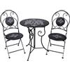 Galileo Set tavolo e 2 sedie in ferro battuto da esterno nero Pausa perfetta Esté - 5910593