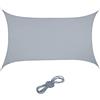 Relaxdays Tenda Parasole per Esterni Rettangolare, Tessuto PES, Anti UV, Terrazza e Giardino, 2 x 3 m, Grigio Chiaro, Poliestere, 1 pz