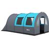 Outsunny Tenda da Campeggio 5 Posti Impermeabile con Zona Notte e Zona Giorno Separate, tenda Trekking in Poliestere, 480x260x200 cm, Grigio e Blu