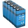 ANSMANN 5x Batterie Litio per rilevatori di fumo incendi - Pacchi batterie 9V per sensori movimento allarme rilevatore CO - E-Blocco qualità premium
