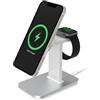 OtterBox Supporto di ricarica 2 in 1 per MagSafe, stazione di ricarica per iPhone e Apple Watch design elegante e leggero, allineamento e fissaggio perfetto con MagSafe, Grigio