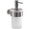 Gedy Dispenser dosasapone a muro Gedy in vetro satinato e ottone spazzolato | Pirenei